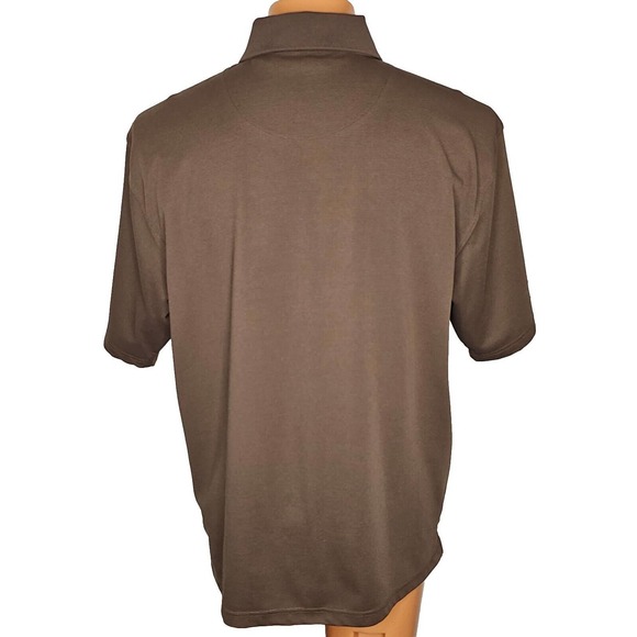 Cubavera Pullover Knit Short Sleeve Polo Shirt Size 2XL Brown - Picture 2 of 5